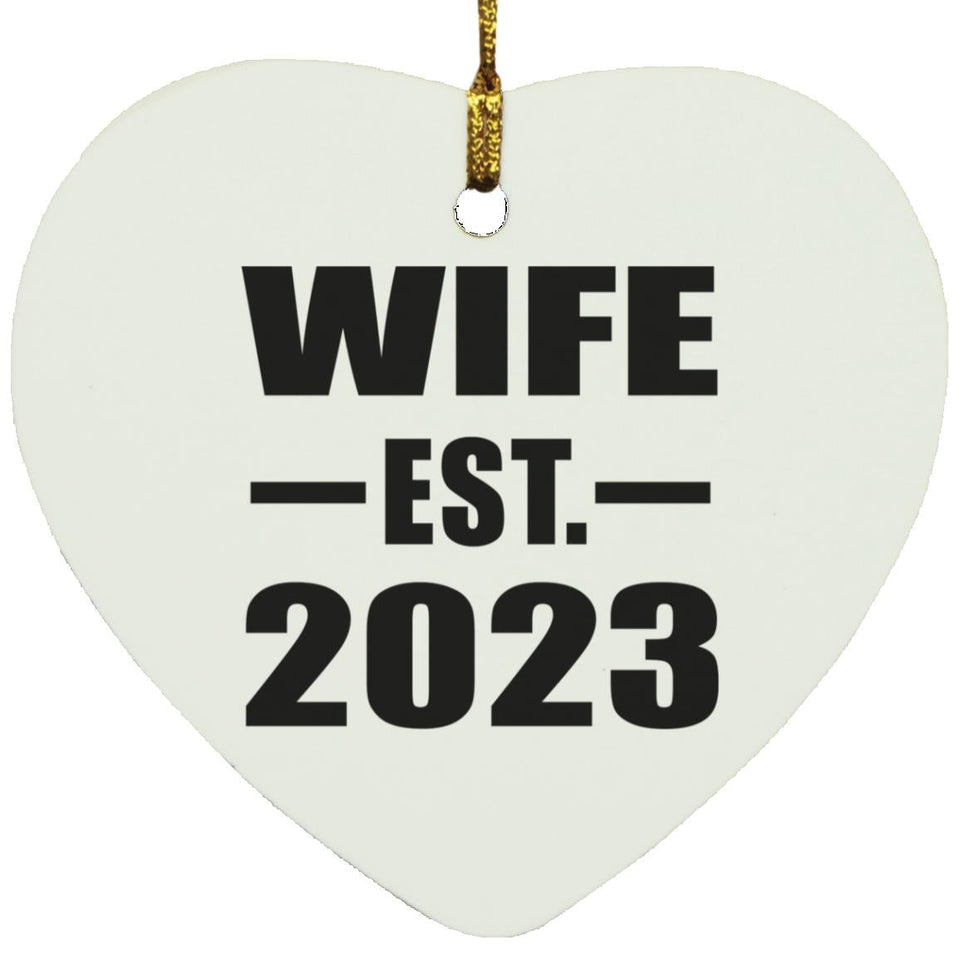 Wife Established EST. 2023 - Heart Ornament