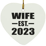 Wife Established EST. 2023 - Heart Ornament