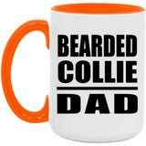 Bearded Collie Dad - 15oz Accent Mug Orange