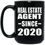 Real Estate Agent Since 2020 - 15oz Coffee Mug Black