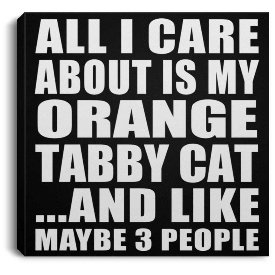 All I Care About Is My Orange Tabby Cat - Canvas Square