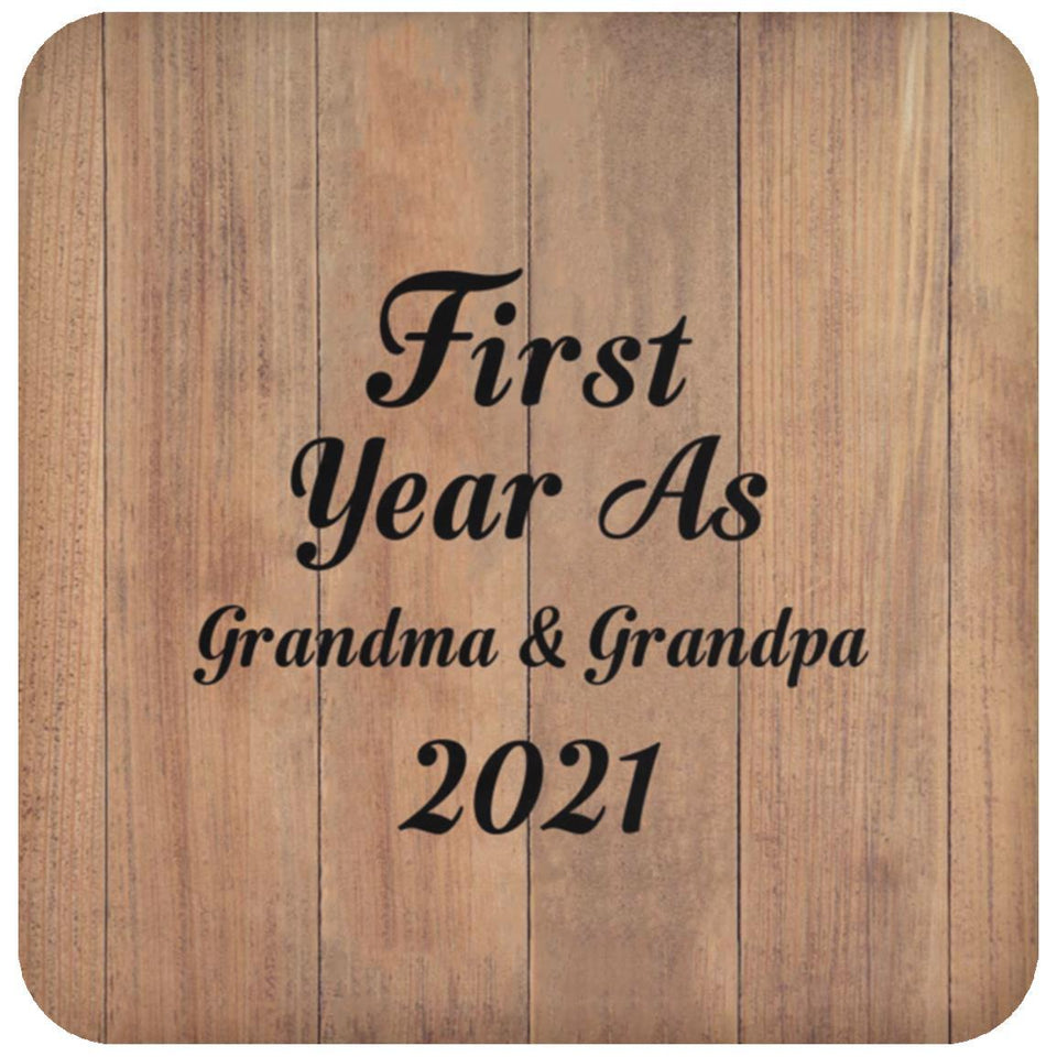 First Year As Grandma & Grandpa 2021 - Drink Coaster C