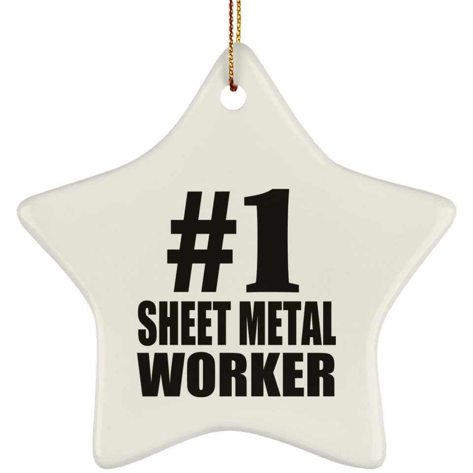 Number One #1 Sheet Metal Worker - Star Ornament