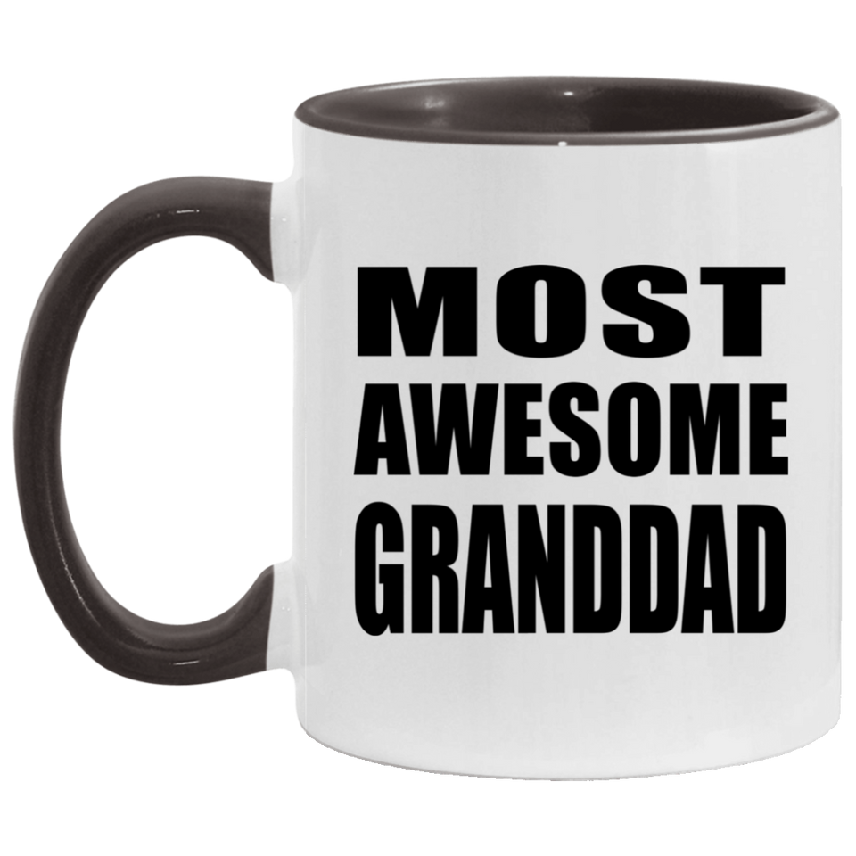 Most Awesome Granddad - 11oz Accent Mug Black