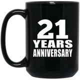 21st Anniversary 21 Years - 15 Oz Coffee Mug Black