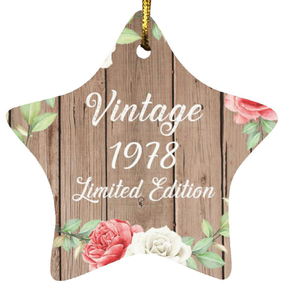 46th Birthday Vintage 1978 Limited Edition - Star Ornament B