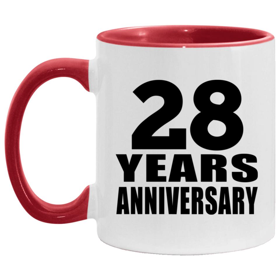 28th Anniversary 28 Years - 11oz Accent Mug Red