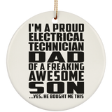 Proud Electrical Technician Dad Of Awesome Son - Circle Ornament