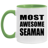 Most Awesome Seaman - 11oz Accent Mug Green