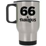 66th Birthday 66 & Fabulous - Silver Travel Mug