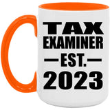 Tax Examiner Established EST. 2023 - 15oz Accent Mug Orange