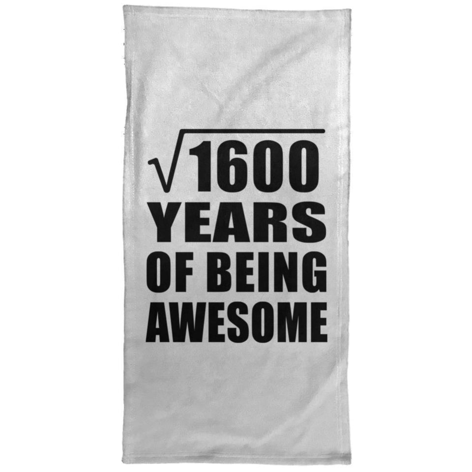 40th Birthday Square Root of 1600 Years of Being Awesome - Hand Towel