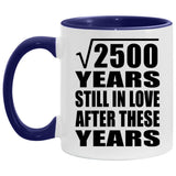 50th Anniversary Square Root Of 2500 Years Still In Love - 11oz Accent Mug Purple