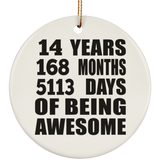 14th Birthday 14 Years 168 Months 5113 Days Of Awesome - Circle Ornament