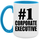 Number One #1 Corporate Executive - 15oz Accent Mug Blue