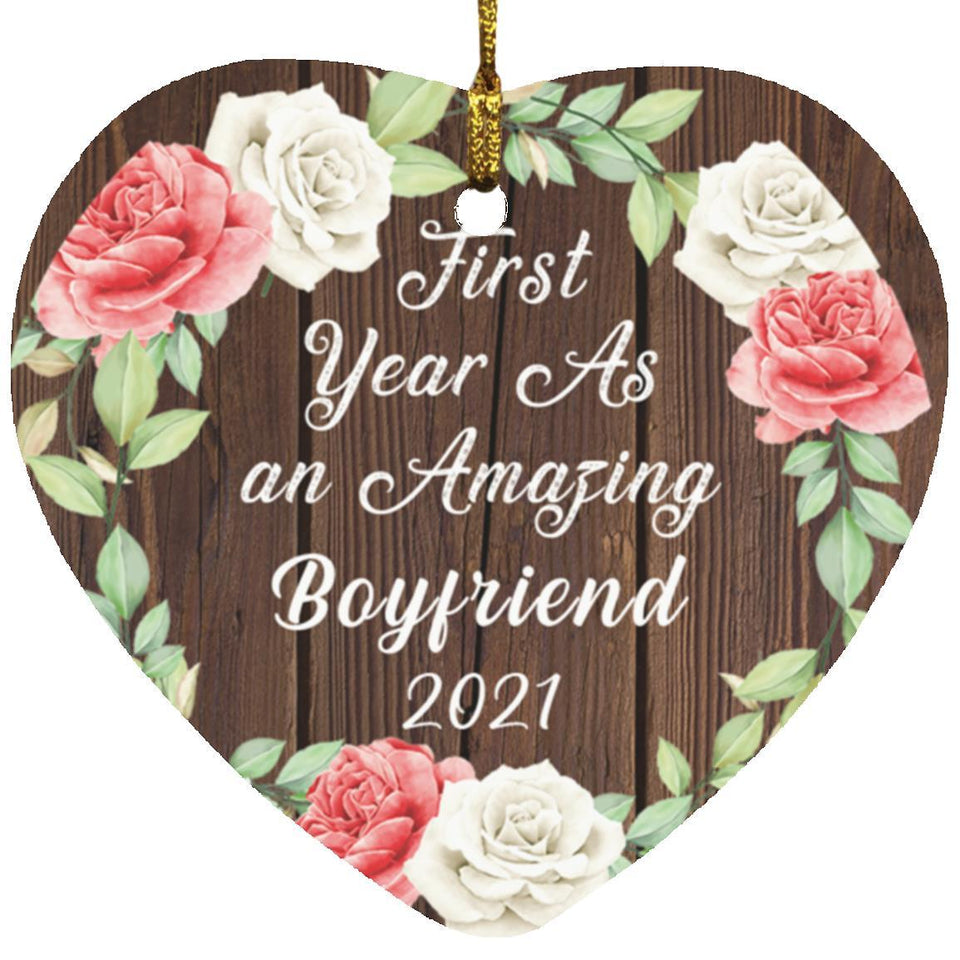 First Year As An Amazing Boyfriend 2021 - Heart Ornament A