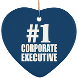 Number One #1 Corporate Executive - Heart Ornament