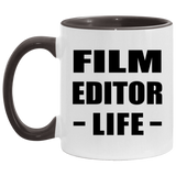Film Editor Life - 11oz Accent Mug Black