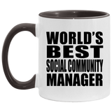 World's Best Social Community Manager - 11oz Accent Mug Black