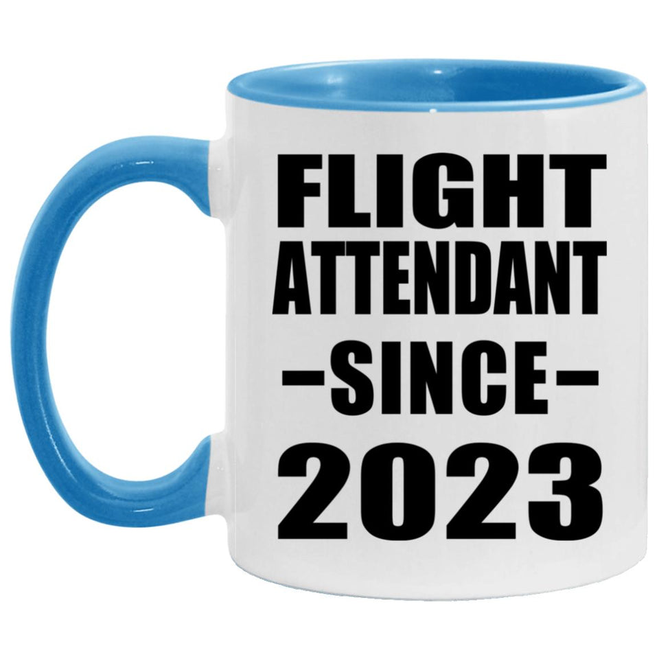 Flight Attendant Since 2023 - 11oz Accent Mug Blue