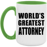 World's Greatest Attorney - 15oz Accent Mug Green