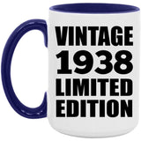 86th Birthday Vintage 1938 Limited Edition - 15oz Accent Mug Purple