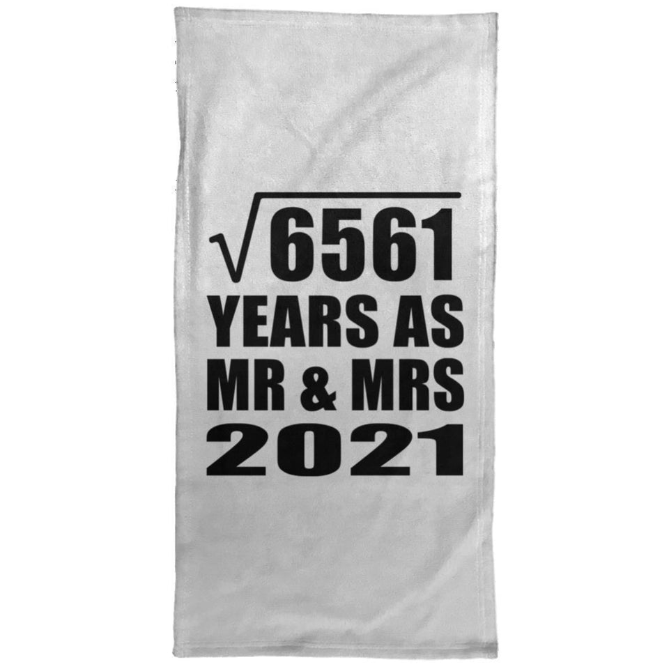 81st Anniversary Square Root of 6561 Years As Mr & Mrs 2021 - Hand Towel