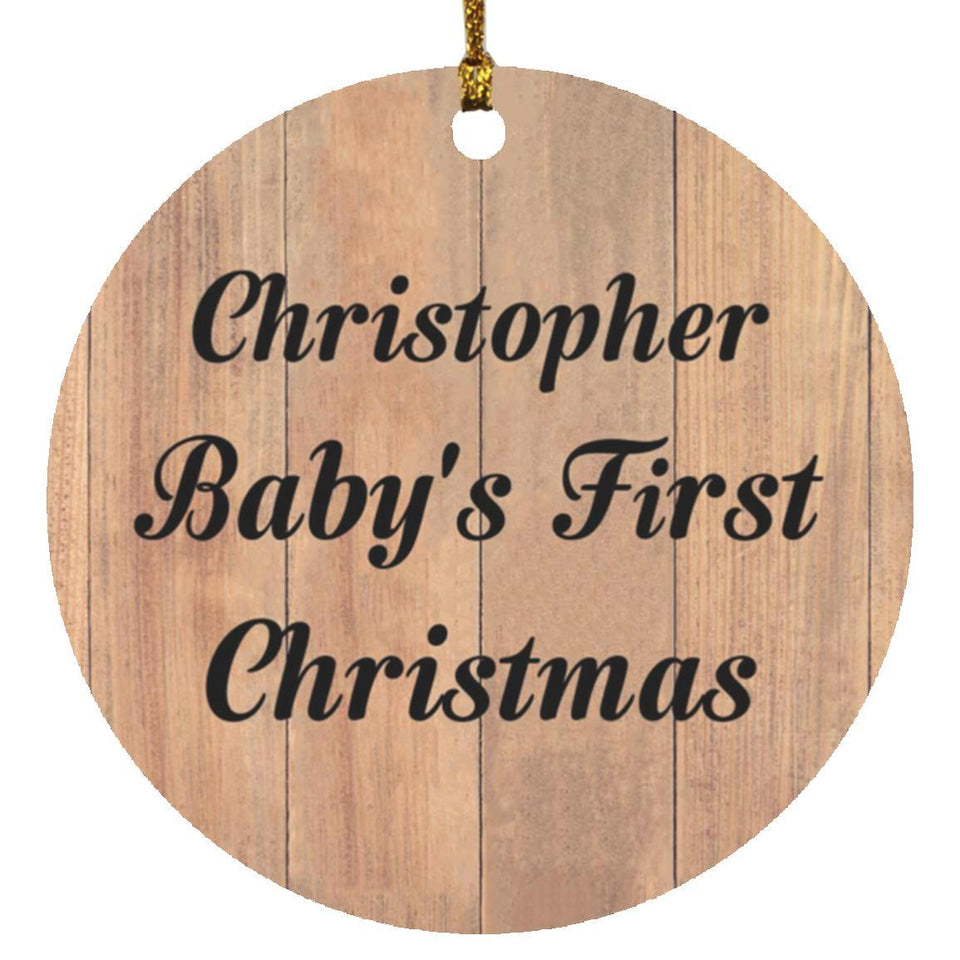 Christopher Baby's First Christmas - Circle Ornament C