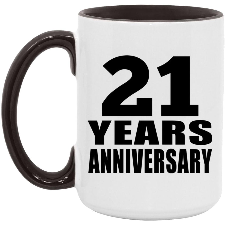 21st Anniversary 21 Years - 15oz Accent Mug Black