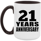 21st Anniversary 21 Years - 15oz Accent Mug Black