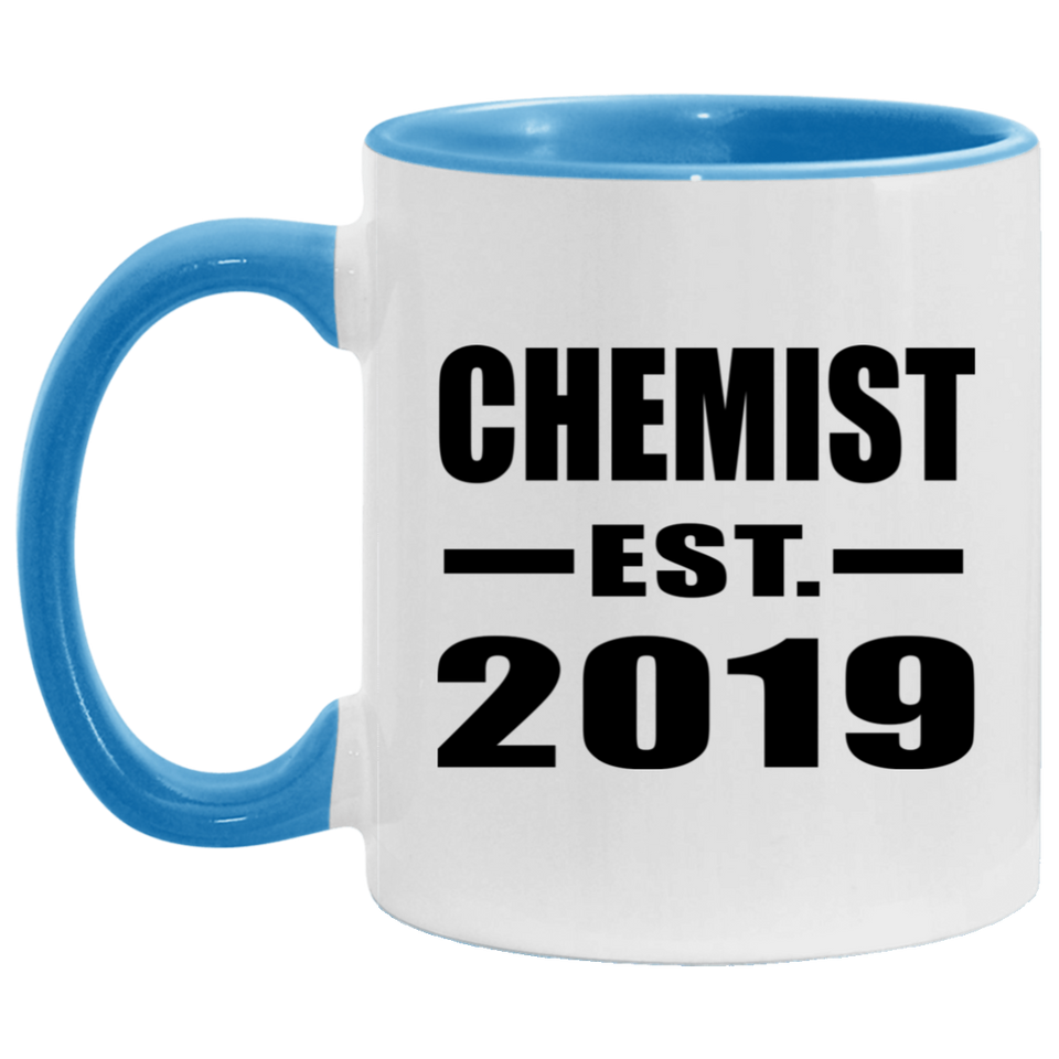 Chemist Established EST. 2019 - 11oz Accent Mug Blue