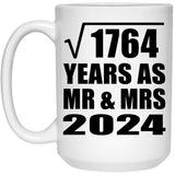 42nd Anniversary Square Root of 1764 Years As Mr & Mrs 2024 - 15oz Coffee Mug