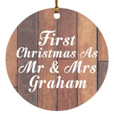 First Christmas As Mr & Mrs Graham - Circle Ornament E