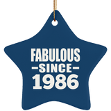 38th Birthday Fabulous Since 1986 - Star Ornament
