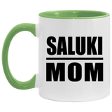 Saluki Mom - 11oz Accent Mug Green