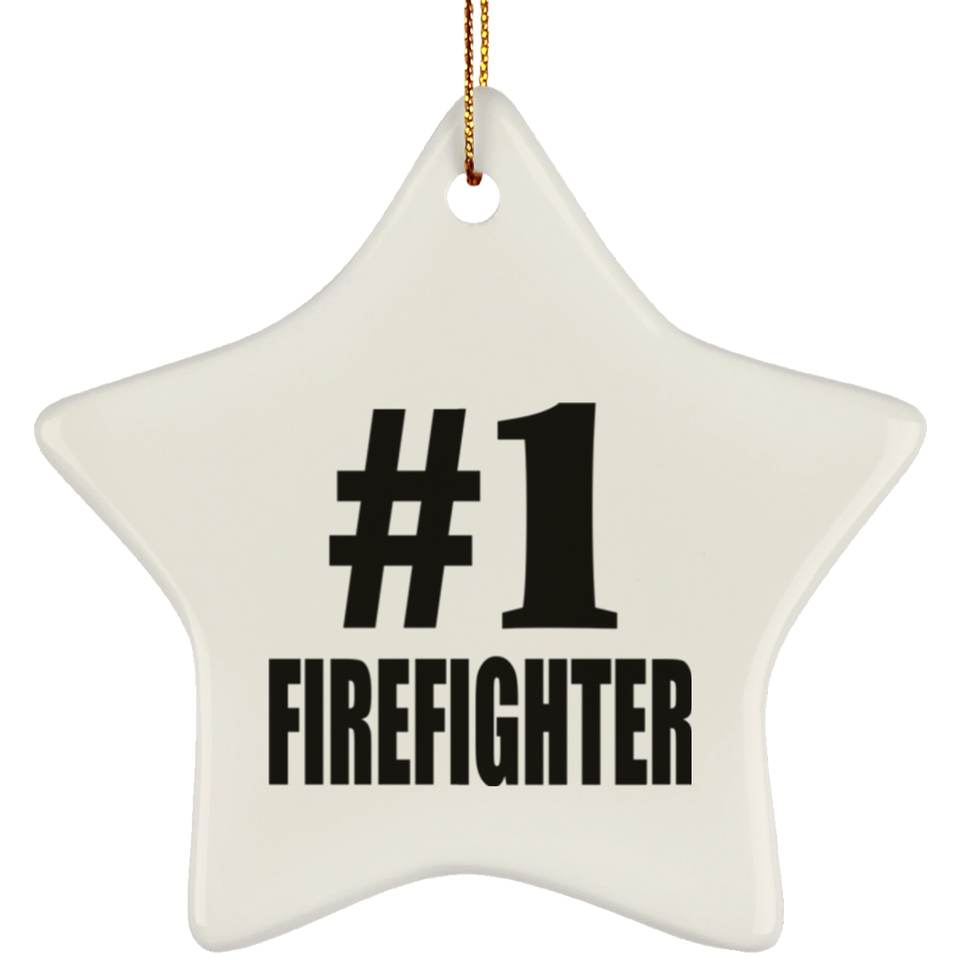 Number One #1 Firefighter - Star Ornament