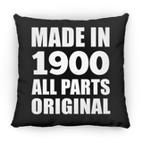 124th Birthday Made in 1900 All Parts Original - Throw Pillow Black