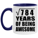 28th Birthday Square Root Of 784 Years Of Being Awesome - 11oz Accent Mug Purple