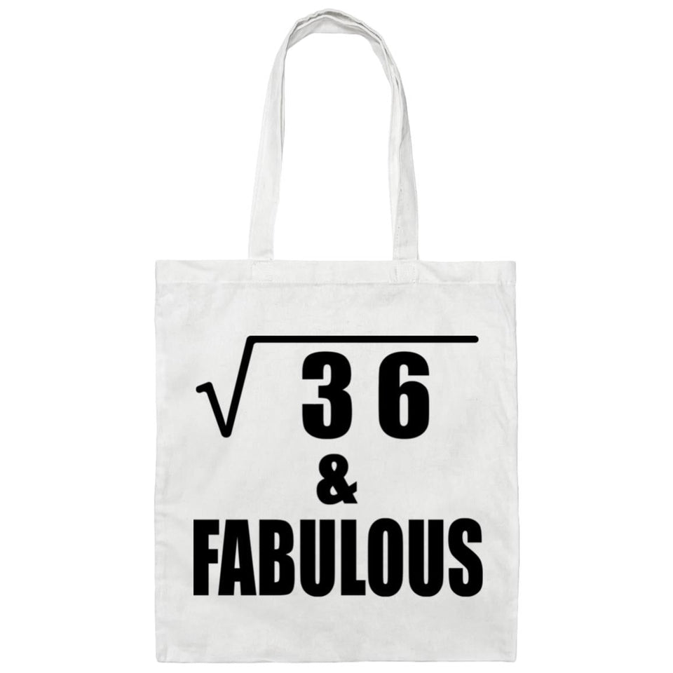 6th Birthday Square Root of 36 & Fabulous - Tote Bag White