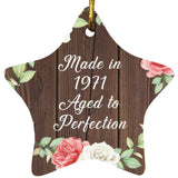 53rd Birthday Made In 1971 Aged To Perfection - Star Ornament A