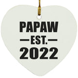 Papaw Established EST. 2022 - Heart Ornament