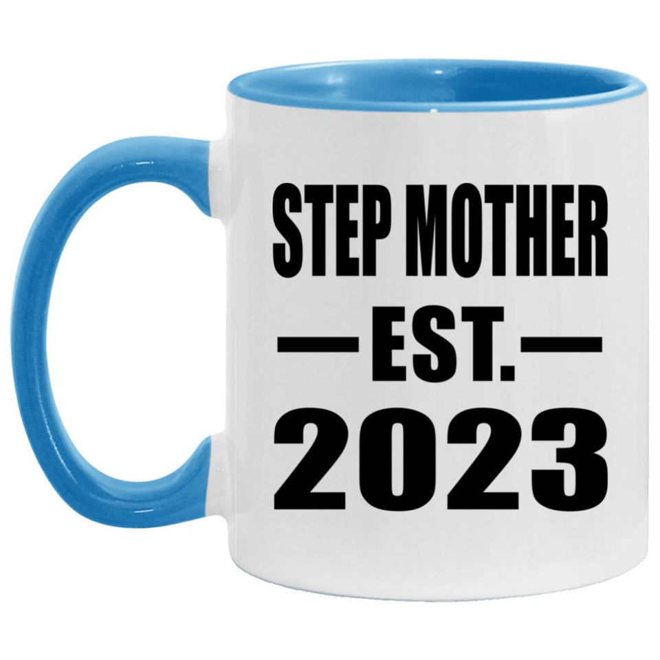Step Mother Established EST. 2023 - 11oz Accent Mug Blue