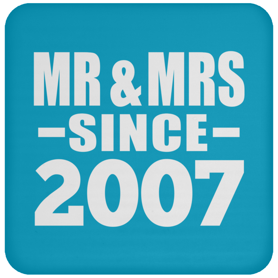 17th Anniversary Mr & Mrs Since 2007 - Drink Coaster