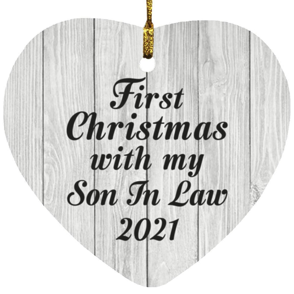 First Christmas With My Son In Law 2021 - Heart Ornament F