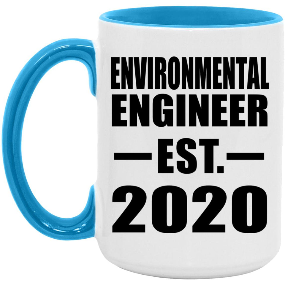 Environmental Engineer Established EST. 2020 - 15oz Accent Mug Blue