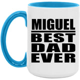 Miguel Best Dad Ever - 15oz Accent Mug Blue