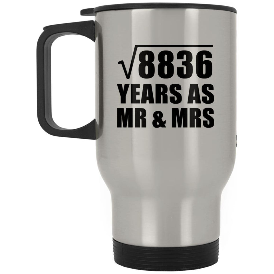 94th Anniversary Square Root of 8836 Years As Mr & Mrs - Silver Travel Mug