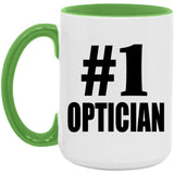 Number One #1 Optician - 15oz Accent Mug Green