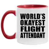 World's Okayest Flight Attendant - 11oz Accent Mug Red