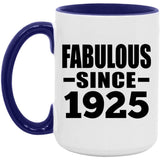 99th Birthday Fabulous Since 1925 - 15oz Accent Mug Purple